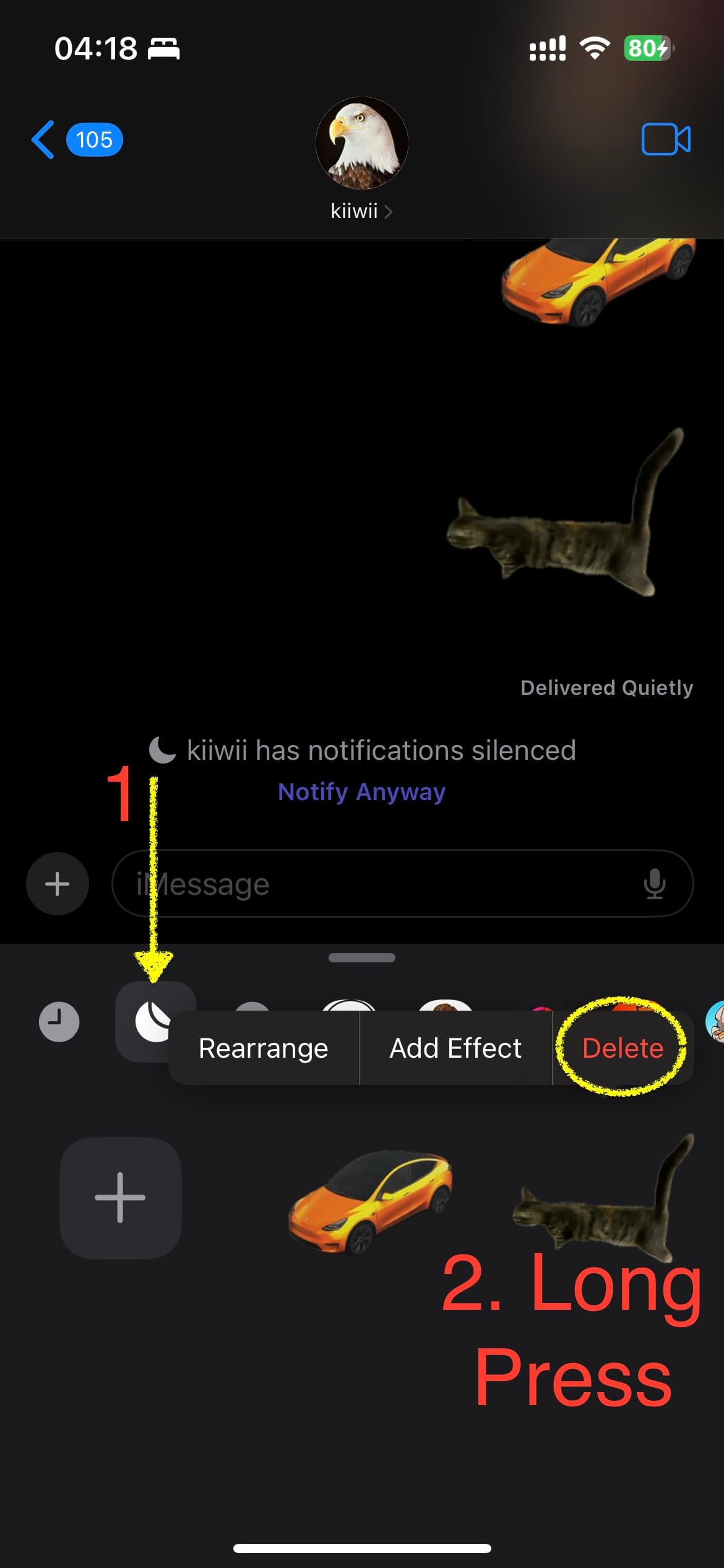iPhone Delete Downloaded or Photo-Created Stickers