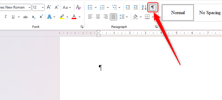 Microsoft Word ¶ icon