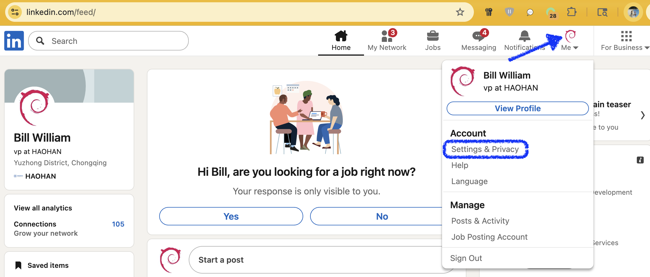 Linkedin Profile Settings