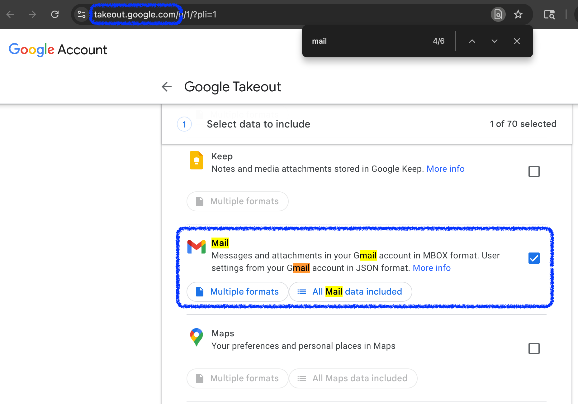 take out your Gmail data
